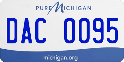 MI license plate DAC0095