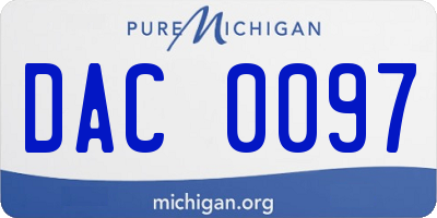 MI license plate DAC0097
