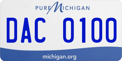 MI license plate DAC0100