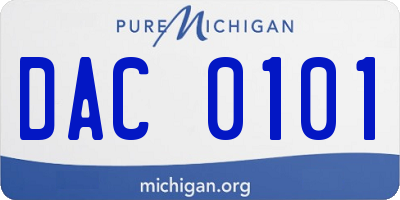 MI license plate DAC0101