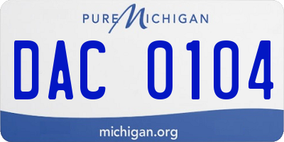 MI license plate DAC0104