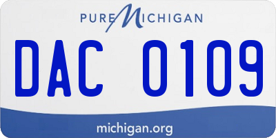 MI license plate DAC0109