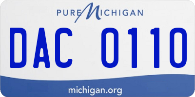 MI license plate DAC0110