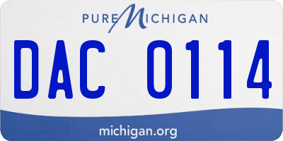 MI license plate DAC0114