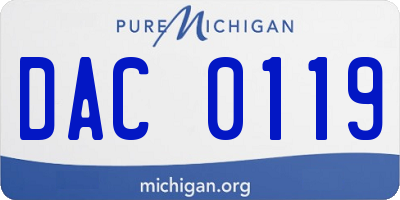 MI license plate DAC0119