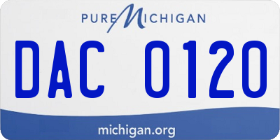 MI license plate DAC0120
