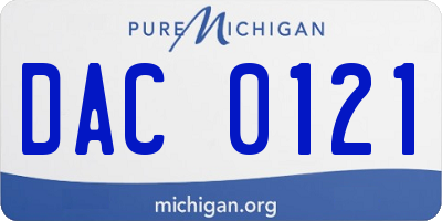 MI license plate DAC0121