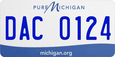 MI license plate DAC0124