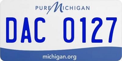 MI license plate DAC0127