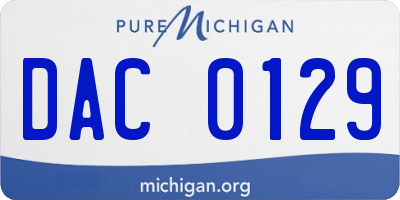 MI license plate DAC0129