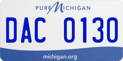 MI license plate DAC0130