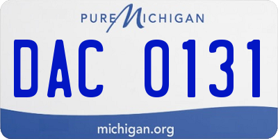 MI license plate DAC0131