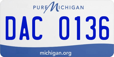 MI license plate DAC0136