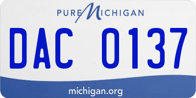 MI license plate DAC0137