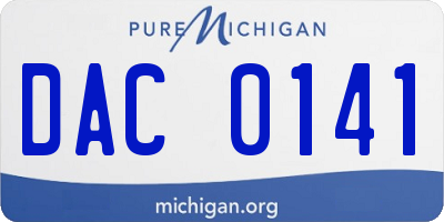 MI license plate DAC0141