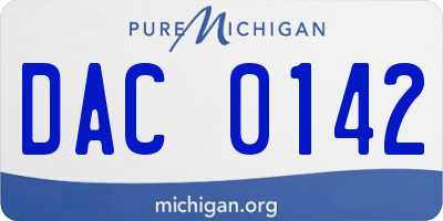 MI license plate DAC0142