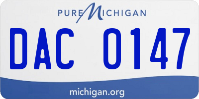 MI license plate DAC0147