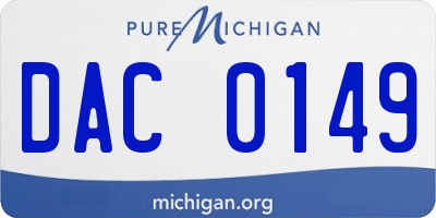 MI license plate DAC0149