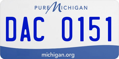 MI license plate DAC0151