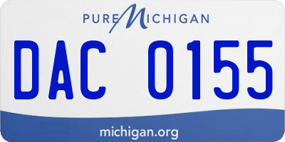 MI license plate DAC0155