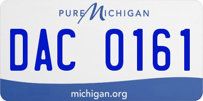 MI license plate DAC0161