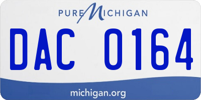 MI license plate DAC0164