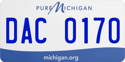 MI license plate DAC0170