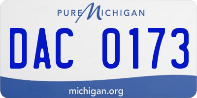 MI license plate DAC0173