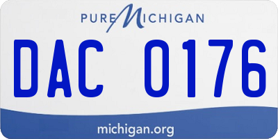 MI license plate DAC0176