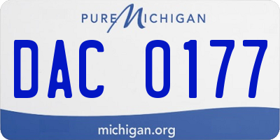 MI license plate DAC0177
