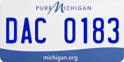 MI license plate DAC0183