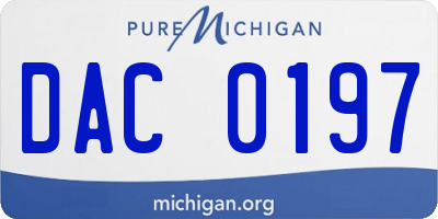 MI license plate DAC0197