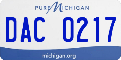 MI license plate DAC0217