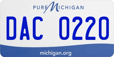 MI license plate DAC0220