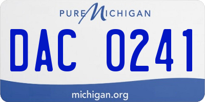 MI license plate DAC0241