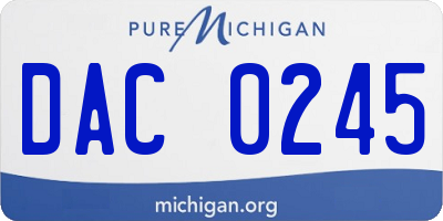 MI license plate DAC0245