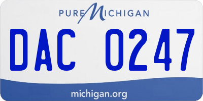 MI license plate DAC0247