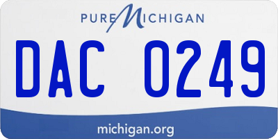 MI license plate DAC0249