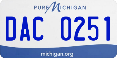 MI license plate DAC0251