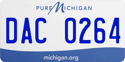 MI license plate DAC0264