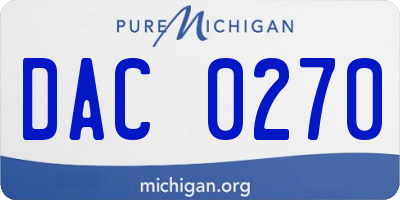MI license plate DAC0270