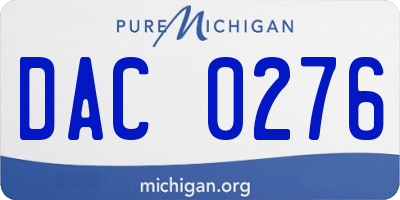 MI license plate DAC0276