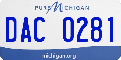MI license plate DAC0281
