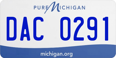 MI license plate DAC0291