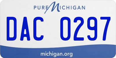 MI license plate DAC0297