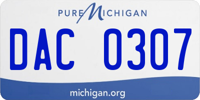 MI license plate DAC0307