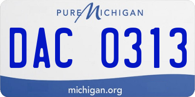 MI license plate DAC0313