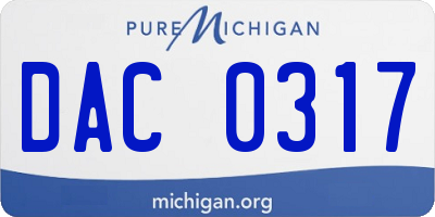 MI license plate DAC0317