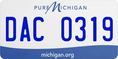 MI license plate DAC0319