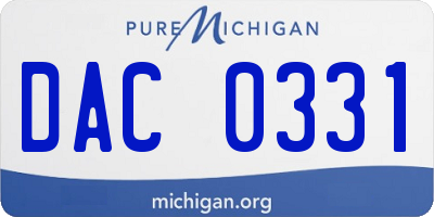 MI license plate DAC0331